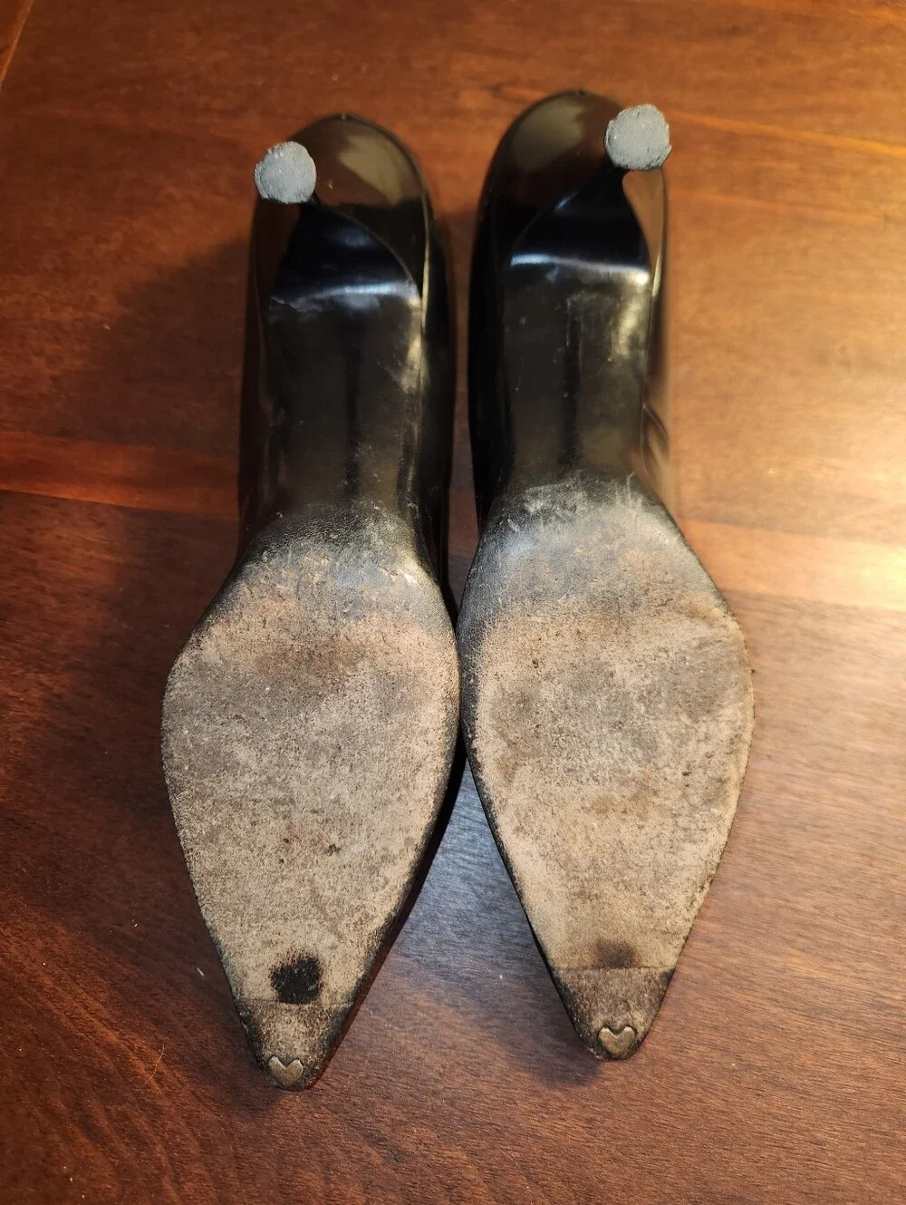 Vintage 60s Classic Black Pointed-Toe Women's Pumps - Unbranded - Picture 3 of 3